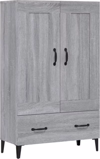 Credenza Buffet in Legno Multistrato Grigio Sonoma con Dettagli in Metallo in Stile Industrial L/P/H: 70 x 31 x 115 cm