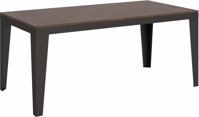 Tavolo da pranzo allungabile Flame Evolution in noce con struttura in metallo e legno, L/P/H: 180-284 x 90 x 80 cm