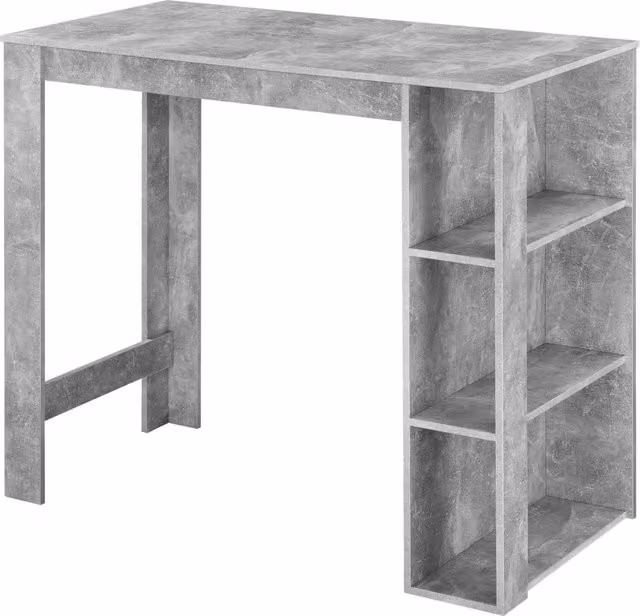 Tavolo da bar en.casa design con 3 ripiani in MDF effetto cemento grigio L: 110 cm, P: 50 cm, H: 103 cm