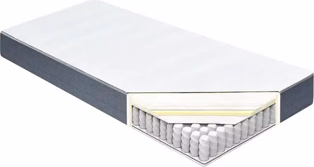 Materasso per letto box spring DESIGN IN con molle pocket, rigidità media, bianco e grigio, L: 200 cm, P: 80 cm, H: 20 cm