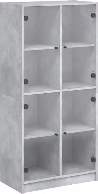 Buffet credenza con ante e cassetti in legno ingegnerizzato grigio per cucina e soggiorno L: 68 cm, P: 37 cm, H: 142 cm