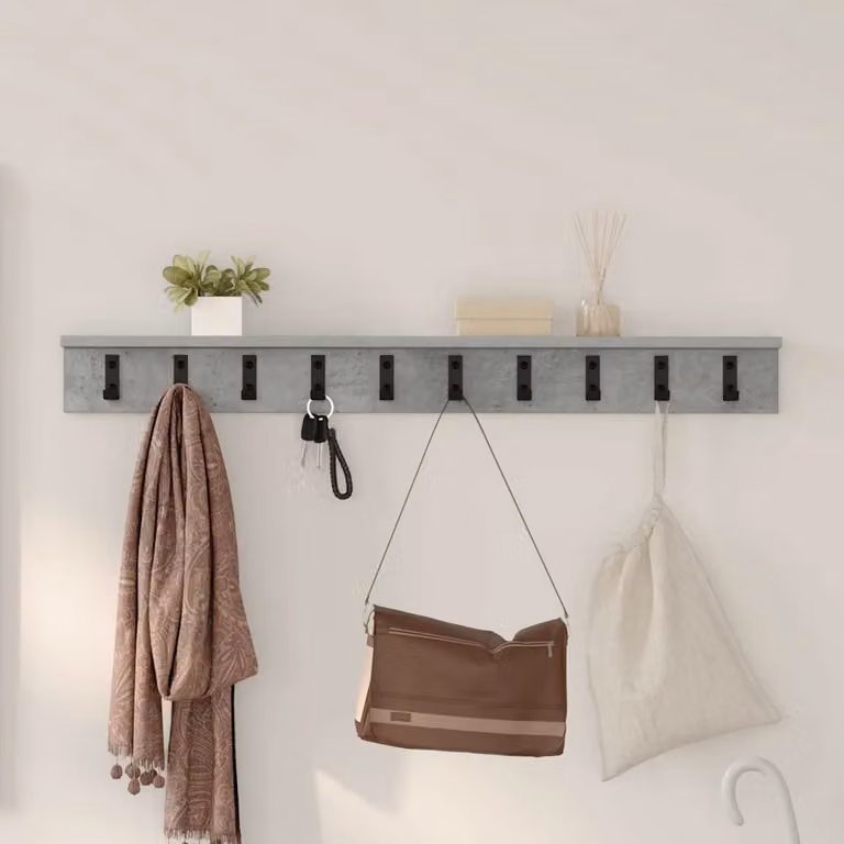 vidaXL Appendiabiti a muro moderno in MDF Grigio opaco