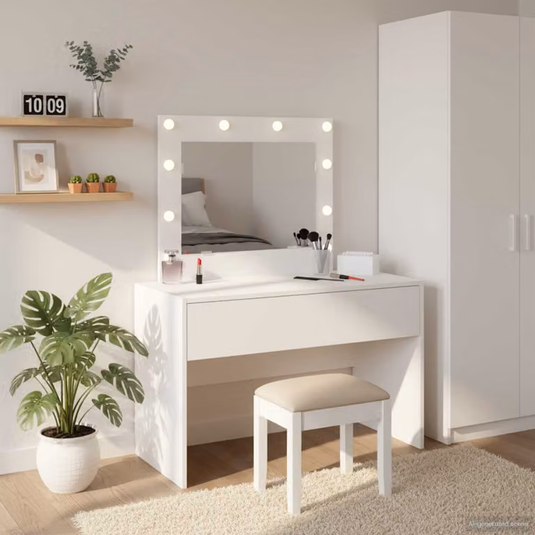 vidaXL Tavolo da Trucco Moderno Bianco in MDF L/P/H: 83 x 40 x 70 cm