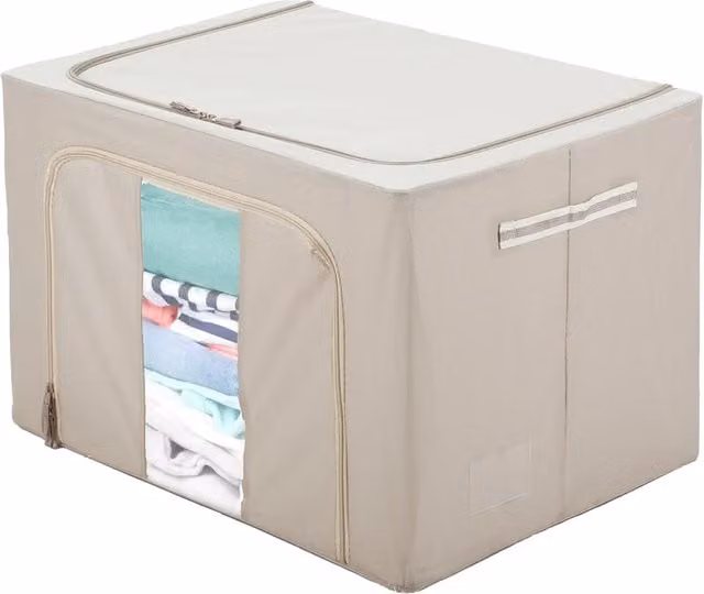 Scatola armadio KASANOVA in plastica beige con doppia cerniera L: 62 cm, P: 44 cm, H: 40 cm