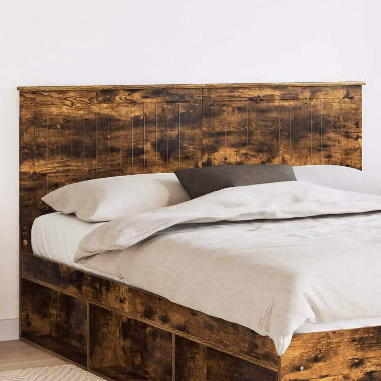 Testiera per letto vidaXL in legno ingegnerizzato Rovere Fumo, marrone opaco