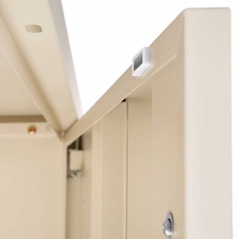 Credenza moderna Tectake in stile lacca beige per soggiorno e cucina L: 120 cm, P: 37,5 cm, H: 55,5 cm