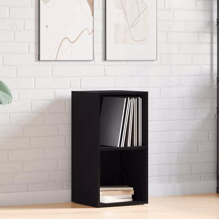 Scatola per contenitori vidaXL in Rovere Nero, design moderno a cubo per ufficio o camera da letto, L 71 cm x P 34 cm x H 36 cm
