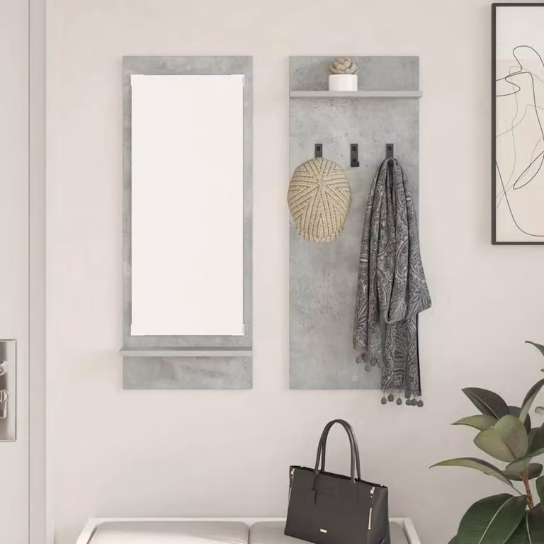 vidaXL Appendiabiti a muro moderno in MDF Grigio, L 70 x P 10 x H 90 cm