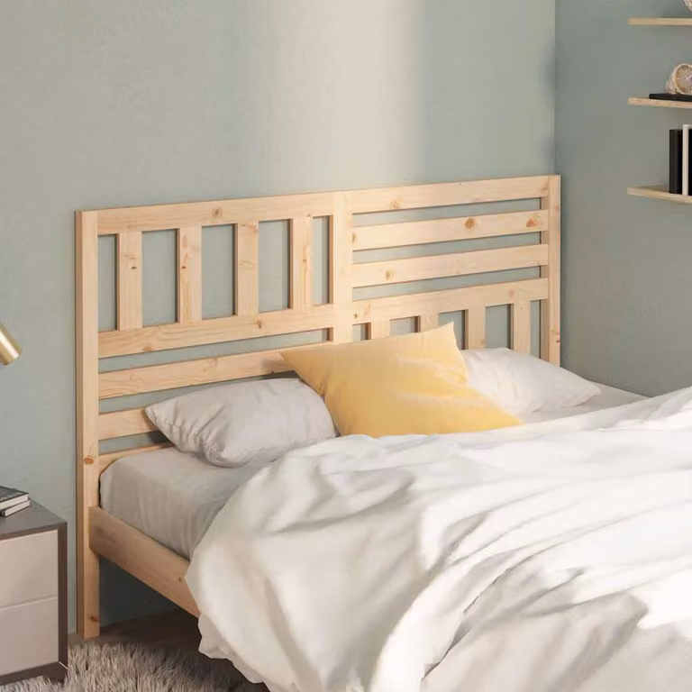 Testiera Letto vidaXL in Legno Massello di Pino Naturale, Stile Rustico, L 166 x P 4 x H 100 cm