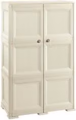 Armadio Tontarelli in plastica con 2 ante battenti Angora bianco e beige L: 80 cm