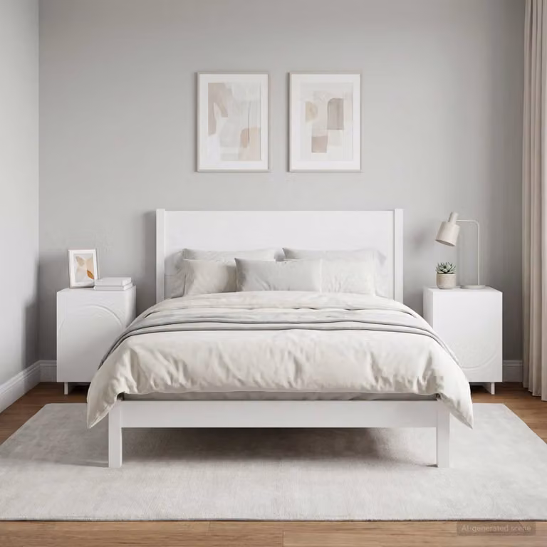 Set di 2 comodini moderni vidaXL in legno ingegnerizzato bianco, L 33,5 cm x P 34,5 cm x H 50 cm