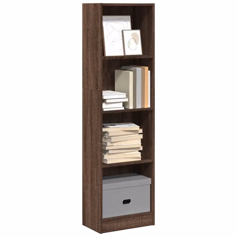 Libreria moderna vidaXL in legno marrone con pannello posteriore, L 40 cm x P 24 cm x H 143 cm