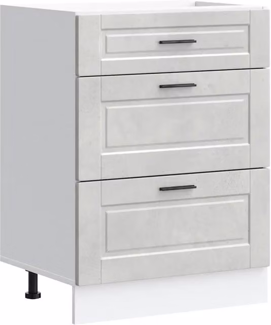 Mobile base da cucina moderno HELLOSHOP26 in legno composito grigio opaco con ante a battente e ripiani interni L: 60 cm, P: 46 cm, H: 81,5 cm
