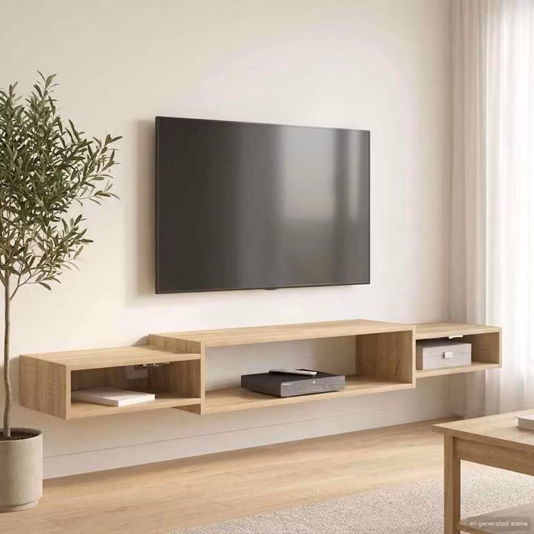 Mobile TV da parete vidaXL in Rovere Sonoma, L 180 x P 28 x H 21 cm