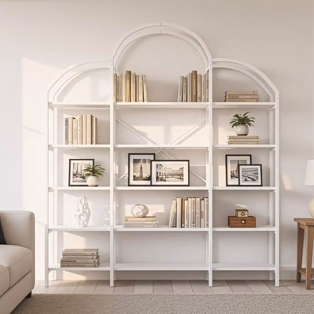 Libreria Design Nuvola MINIMAL a 5 Ripiani Bianca in MDF e Metallo
