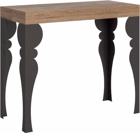 Consolle Allungabile GIORDANOSHOP in Nobilitato Marrone con Piano Pieghevole L/P/H: 90-196 x 40 x 77 cm