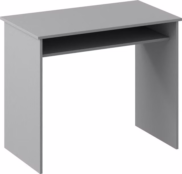 Scrivania per computer HOMCOM minimalista con 1 ripiano, grigia, L 90 cm x P 50 cm x H 74 cm