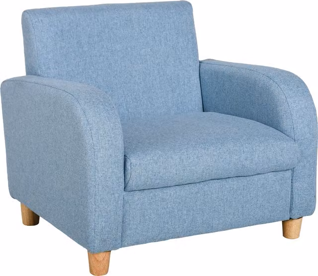 Poltrona per bambini HOMCOM in tessuto blu con imbottitura, L 49 x P 45 x H 44 cm