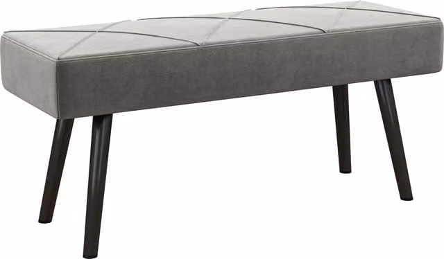 Panca fondo letto imbottita in velluto grigio con gambe in metallo HOMCOM L 100 x P 36 x H 45 cm