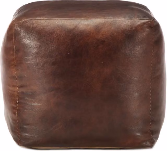 Pouf a cubo vidaXL in pelle marrone vintage L/P/H: 40 x 40 x 40 cm