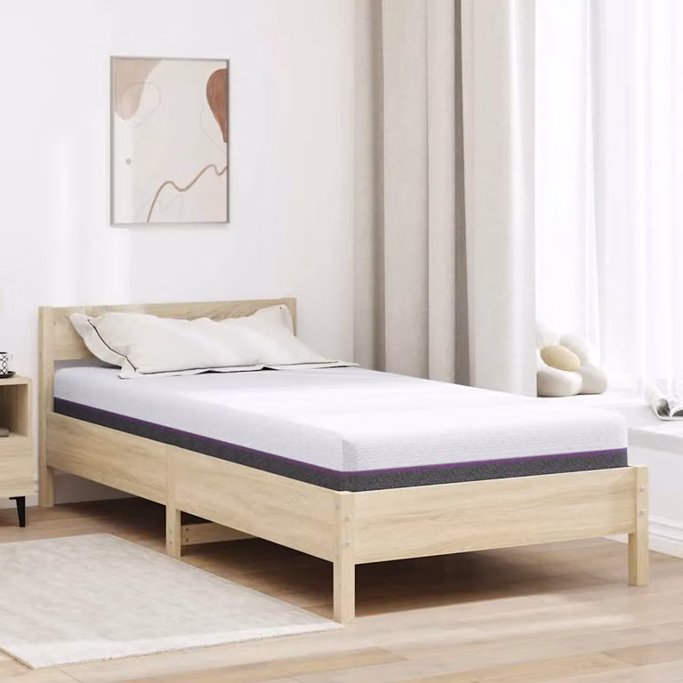 vidaXL Materasso in schiuma viscoelastica con rivestimento rimovibile, Bianco e Grigio, L/P: 120 x 200 cm