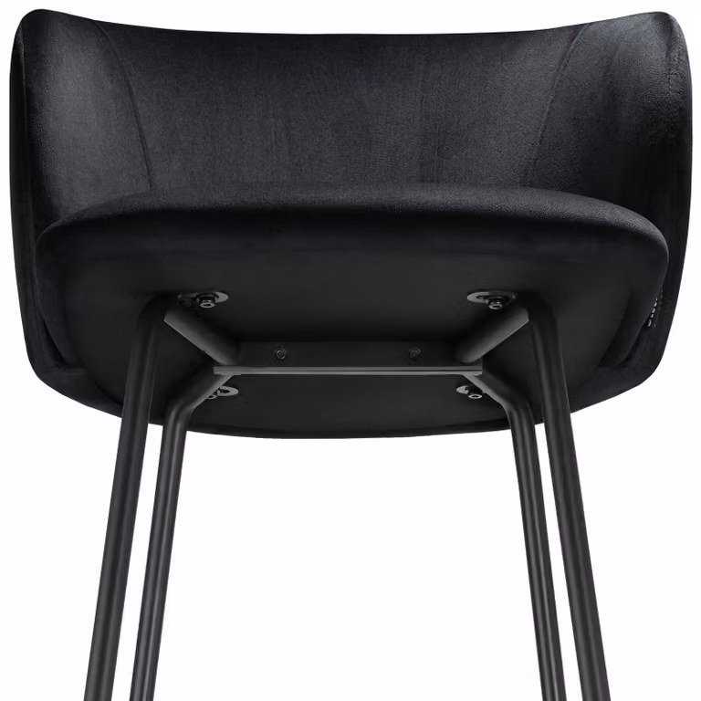 Set di 2 sgabelli Luana con schienale in velluto nero TecTake GmbH L/P/H: 51 x 40 x 106 cm