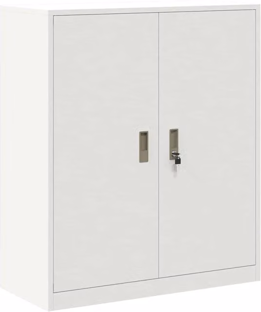 Armadio in metallo bianco con ante a battente e serratura DESIGN IN L/P/H: 90 x 40 x 105 cm CFW1342913