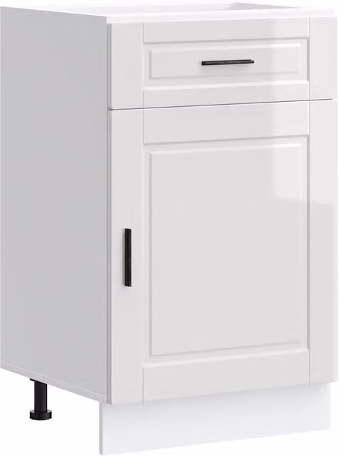 Mobile da cucina Porto HELLOSHOP26 bianco lucido in legno composito L/P/H: 50 x 46 x 81,5 cm