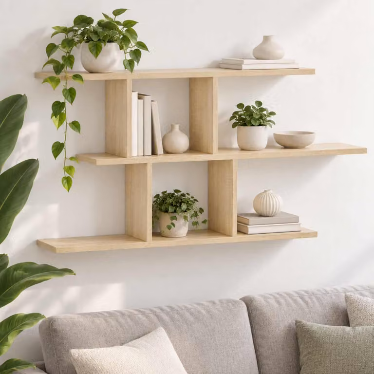 Scaffale da parete moderno vidaXL in Rovere Sonoma, L: 100 cm, P: 45,5 cm, H: 17 cm