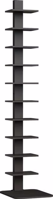 Libreria Moderna HOMCOM in Stile Industriale con 11 Ripiani, Colore Nero, L 34,5 cm x P 41,5 cm x H 163,5 cm