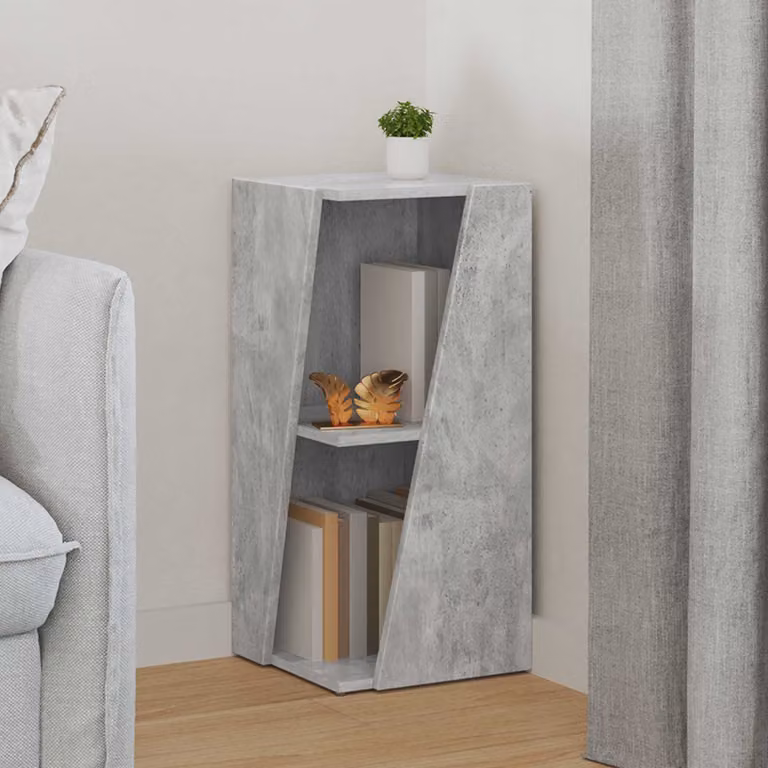 Mensola laterale moderna vidaXL in legno MDF grigio, H 70,5 x L 33 x P 32 cm