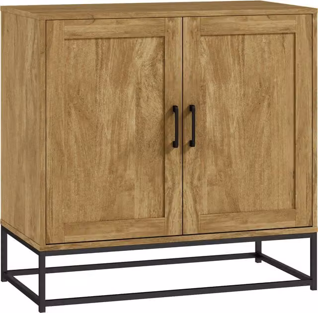 HOMCOM Credenza da Soggiorno Moderna a 2 Livelli in Legno e Metallo, L 80 cm x P 40 cm x H 78 cm, Marrone e Nero