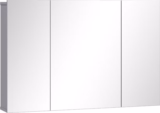 Pensile da bagno kleankin con specchio, armadietto da medicinali a parete con 3 ante e ripiani regolabili, grigio