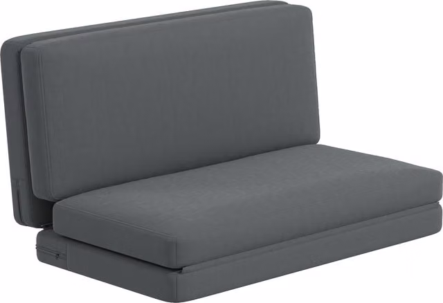 HOMCOM Relaxsessel pieghevole 3-in-1 con materasso per ospiti, diviso, Grigio, Larghezza: 138 cm