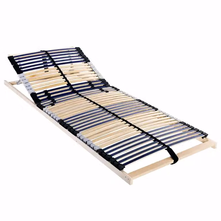 Base a doghe vidaXL in legno massello di faggio, Marrone, 90 x 190 cm