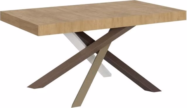 Tavolo da pranzo allungabile Volantis GIORDANOSHOP in legno di quercia naturale marrone L/P/H: 160-264 x 90 x 77 cm