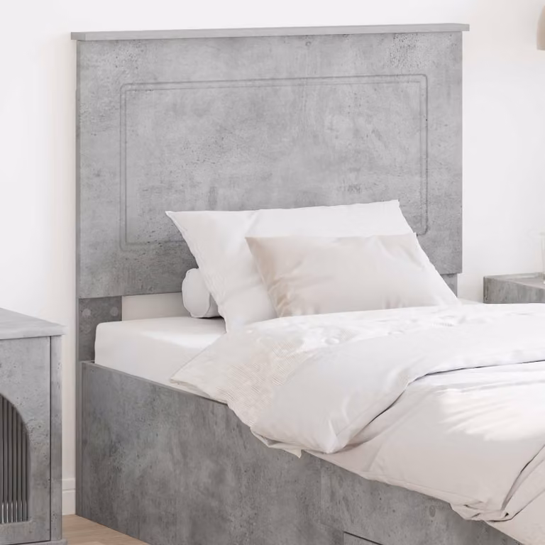 Testiera per letto vidaXL in legno ingegnerizzato grigio cemento, Larghezza: 100 cm