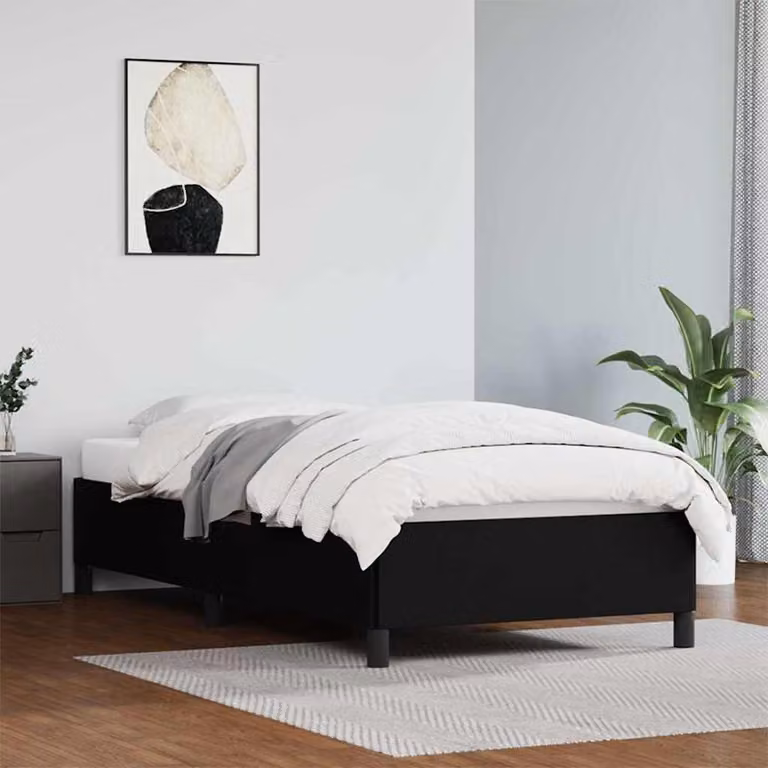 vidaXL Giroletto imbottito in similpelle nero L: 80 cm, P: 200 cm