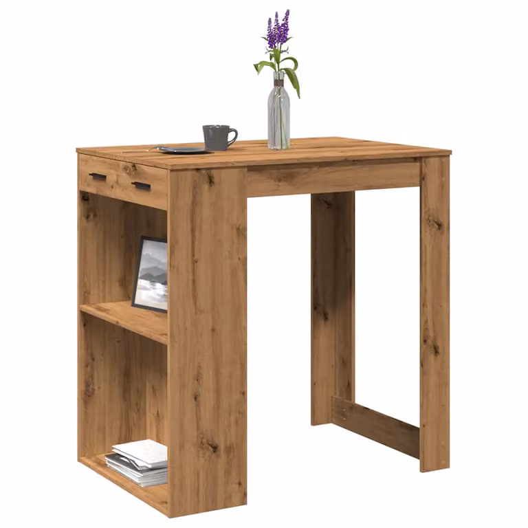 vidaXL Tavolo Bar Rovere Marrone in Truciolato L: 102 cm, P: 70 cm, H: 103,5 cm