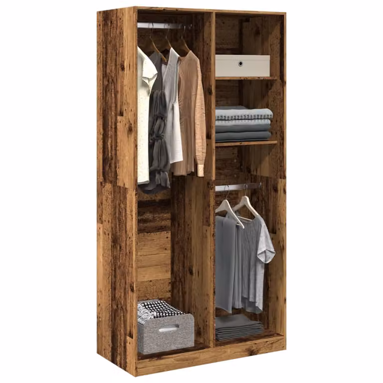 Armadio in legno stile classico vidaXL colore marrone con ante a battente L/P/H: 100 x 50 x 200 cm