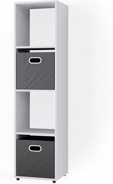 Scaffale Ludus Vicco Bianco con 2 cassette pieghevoli antracite L: 142.5 cm, P: 36.2 cm, H: 33.0 cm