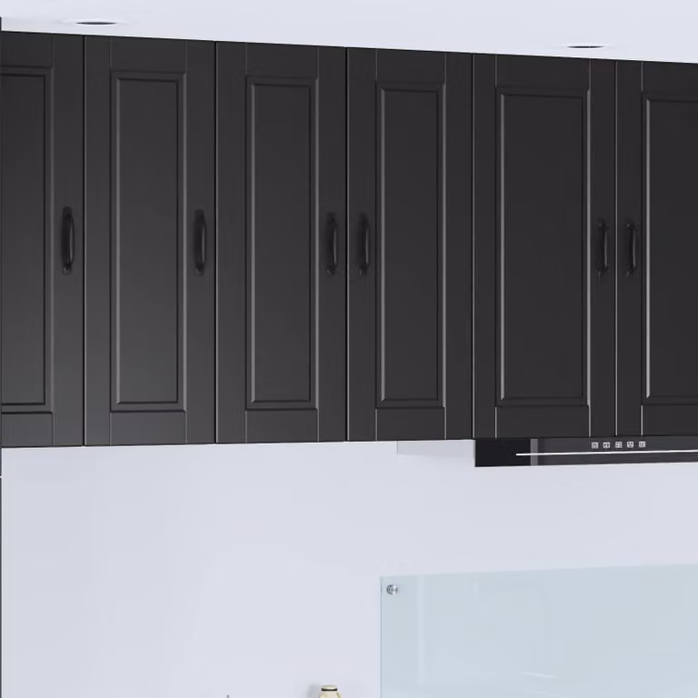 Set di 2 armadietti a muro PORTO vidaXL in legno MDF nero opaco per cucina
