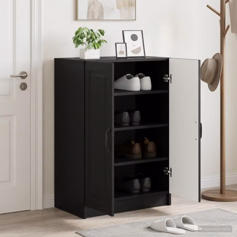 Mobile porta scarpe UTRECHT vidaXL Nero L: 59,5 cm, P: 39,5 cm, H: 87 cm
