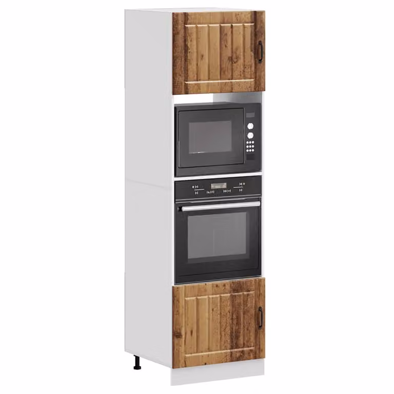 Set di 2 armadi per forno vidaXL modello Lucca in legno multistrato, colore marrone o bianco