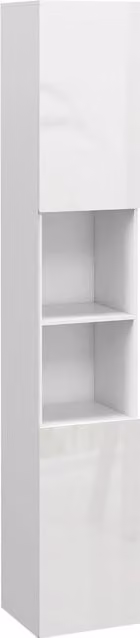 Colonna bagno slim kleankin con ripiani e 2 armadietti, L/P/H: 30 x 30 x 181,5 cm, bianco