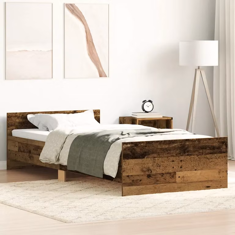 vidaXL Giroletto in legno di pino color marrone con doghe piatte, L/P/H: 203 x 103 x 50 cm