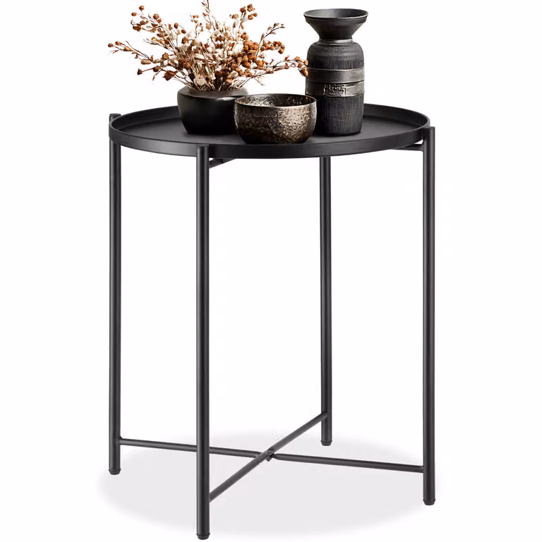 Tavolino Chester tectake nero L/P/H: 45,5 x 45,5 x 53 cm