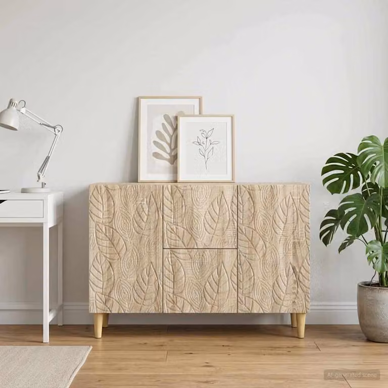 Credenza moderna vidaXL in legno ingegnerizzato color rovere Sonoma, L 89 x P 34,5 x H 60 cm
