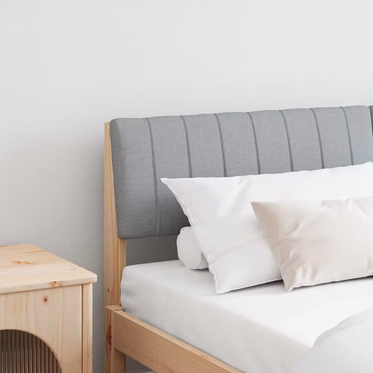 Testiera imbottita vidaXL in pino massello Grigio chiaro 150 cm