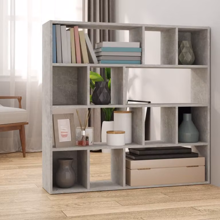 Libreria/Divisorio vidaXL Grigio Cemento L: 105 cm, P: 24 cm, H: 102 cm